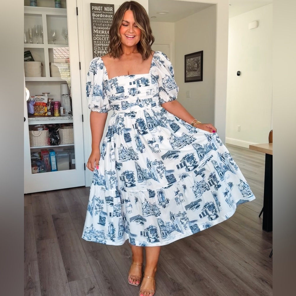 Abercrombie Blue and White Printed Dress
